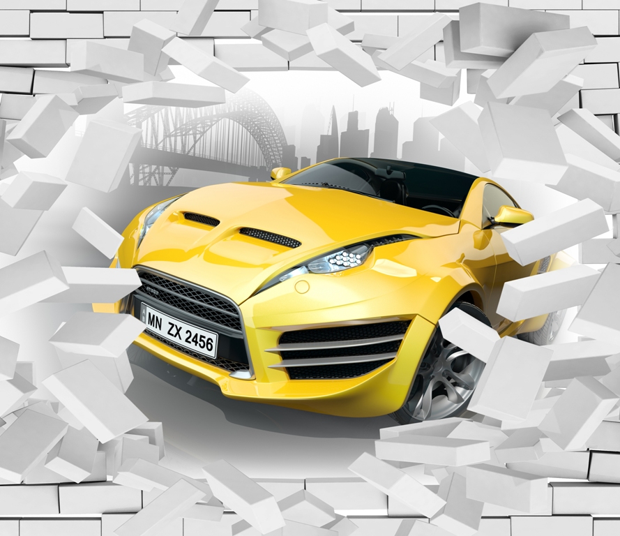 Желтая машина 3d 5